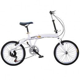 RPOLY Bicicleta RPOLY Plegable de la Ciudad para Bicicleta, Folding Bike, Marco de Acero de Alto Carbono Plegable, Ideal para Montar a Caballo Urbana y los desplazamientos, White_20inch
