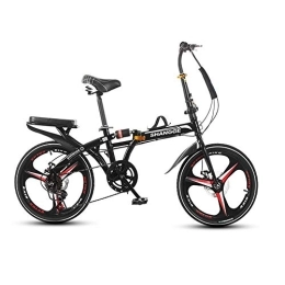 RR-YRL Bicicleta RR-YRL 20 Pulgadas de Bicicletas Plegable, portátil Bicicleta de Carretera, Marco de Acero al Carbono, Frenos de Disco sensibles, cómodo absorción de Choque, Negro