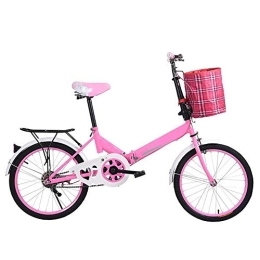 RSGK Bicicleta RSGK - Bicicleta plegable para adultos portátil de 20 pulgadas, cuadro de transporte trasero, apta para estudiantes, entornos urbanos y trabajo colgante