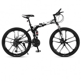 RSJK Bicicletas de montaña Plegables Adultos Todoterreno Coche de Carreras de Velocidad Variable,de Disco Delanteros y Traseros de Aluminio de 26 Pulgadas Sistema de Cambio 21-27