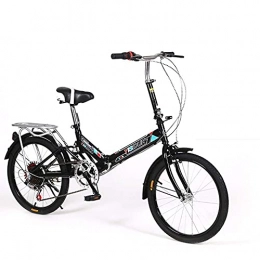 RTRD Bicicleta RTRD Bicicleta plegable de 20 pulgadas, Bicicleta plegable de 6 velocidades, Marco de aluminio ligero de absorción de choques para mujeres adultas y estudiantes de coche