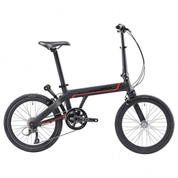 SAVADECK Bicicleta SAVADECK Z1 Bicicleta Plegable de Carbono, 20 Pulgadas Bicicleta Plegable con Shimano Sora R3000 de 9 velocidades y Freno de Disco Doble Bicicleta de Ciudad portátil pequeña (Red Black(Brazo único))