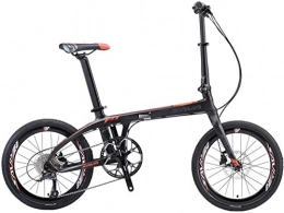 SAVANE Bicicleta Plegable Carbono, Z1 Bicicleta Plegable de 20 Pulgadas Bicicleta Plegable portátil Mini Bicicleta Plegable City con Sora de 9 velocidades y Freno de Disco hidráulico