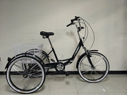 Scout Bicicleta Scout Triciclo para Adultos, Marco Plegable, Ruedas DE 24", Engranajes Shimano de 6 velocidades Negro