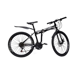 SENDERPICK Plegables SENDERPICK Bicicleta de montaña plegable de 26 pulgadas con frenos de disco de 21 velocidades (negro y blanco)