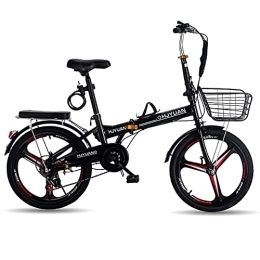 SHANJ Bicicleta SHANJ Bicicleta Plegable de 20 Pulgadas, Bicicleta de Cercanías para Adultos de 7 Velocidades, Bicicletas Ligeras para Deportes Al Aire Libre para Hombre y Mujer, Blanco, Rojo, Negro
