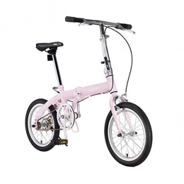 Shi xiang shop Bicicleta Shi Xiang shop - Bicicleta plegable portátil para adulto, mini Compact City Bike 1 velocidad, bicicleta para niños ligeros más de 10 años, rosa
