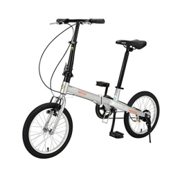 Shi xiang shop Plegables Shi xiang shop Bicicletas plegables compactas de 16 pulgadas para adultos, portátil de 1 velocidad, mini bicicleta plegable urbana, para niños de 6 a 10 años (color: plata)