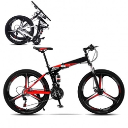 SHIN Plegables SHIN Bicicleta Adulto, Bicicleta de Montaña Plegable, MTB Bici para Hombre y Mujerc, 24 Pulgadas, 26 Pulgadas, Montar al Aire Libre, 27 Velocidades con Doble Freno Disco / Red / 24