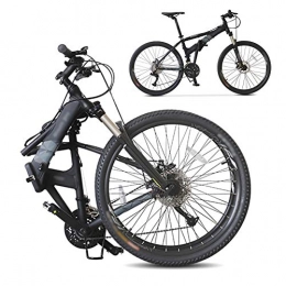 SHIN Bicicleta SHIN Bicicleta de Montaña Plegable, 27 Velocidades, Bicicleta Adulto, 26 Pulgadas Bici para Hombre y Mujerc, MTB Profesional con Doble Freno Disco / Negro