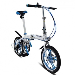SHIN Bicicleta SHIN Bicicleta Plegable De 16 Pulgadas De Aluminio para Unisex Adultos, Niños, Viaje Urban Bici Ajustables Manillar Y Confort Sillin, Folding Pedales, Capacidad 110kg / Blanco