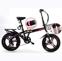 SHIN Bicicleta SHIN Bicicleta Plegable para Adultos Rueda De 19 Pulgadas Bici Mujer Retro Folding City Bike 6 Velocidad, Manillar Y Sillin Confort Ajustables, Capacidad 140kg / Negro
