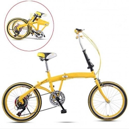 SHIN Plegables SHIN Bicicleta Plegable Unisex Adulto Aluminio Urban Bici Ligera Estudiante Folding City Bike con Rueda De 20 Pulgadas, Manillar Y Sillin Confort Ajustables, 6 Velocidad, Capacidad 110kg / A