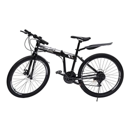 SHZICMY Plegables SHZICMY Bicicleta de montaña de 26 pulgadas, freno de disco plegable para adultos, 21 velocidades, bicicletas de montaña completas para bicicleta juvenil, color negro
