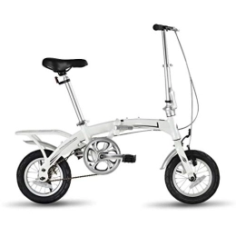 Ssrsgyp Bicicleta Plegable portátil aleación de Aluminio Bicicleta Unisex Ultraligera Bicicleta Urbana de montaña al Aire Libre Almacenamiento Conveniente neumáticos Gruesos (Color : White)