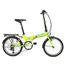 SYLTL Plegables SYLTL Bicicleta Plegable Urbana 20in Unisex Adulto Confort Bicicleta Plegable Acero con Alto Contenido de Carbono Portátil Folding Bike, Verde
