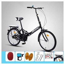 SYLTL Plegables SYLTL Folding Bicicleta Velocidad Variable Unisex Adulto Bicicleta Plegable Adecuado para Altura 140-180 cm Absorcin de Choque Folding Bike, Negro
