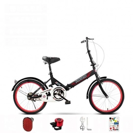 SZKP Bicicleta SZKP0708 Bicicleta para Adultos Plegable, Ruedas De 20 Pulgadas, Sin Cremallera Trasera (Color : Black)