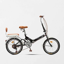 SZKP Plegables SZKP0708 Bicicleta Plegable Ligera para Mujeres Y Adultos, con Velocidad Variable, para Estudiantes En Casa, Cuando Viajan Y En El Trabajo 150 * 65 * 95 Cm (Color : Black)