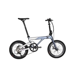 TABKER Bicicleta TABKER Bicicleta de bicicleta, bicicleta plegable de 20 pulgadas, aleación de aluminio, bicicleta plegable de 9 velocidades (color: gris plateado, tamaño: 20 pulgadas)