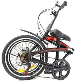 TechStyleuk Plegables TechStyleuk Bicicleta plegable, 50, 8 cm, cómodo, ligero, 7 velocidades, frenos de disco adecuados para 5'2" a 6' unisex plegable (negro)