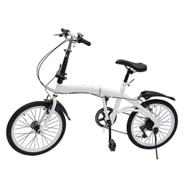TRIEBAN Plegables TRIEBAN Bicicleta plegable para adultos, 7 velocidades, color blanco, 20 pulgadas