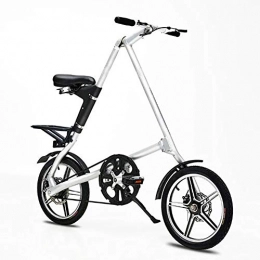 TriGold Bicicleta TriGold Ligera Plegable Bicicleta Adultos, Portátil Bicicleta De Carretera 16 Pulgadas Neumático con Marco De Aluminio, Mini Pista Urbana Bicicleta para Hombre-Blanco