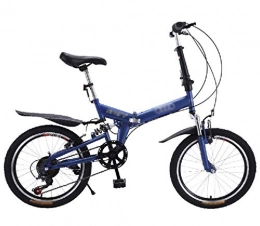 TSTZJ 20" Cuadro de la Bicicleta Ruedas de Acero de Doble suspensin Plegable para Hombre de montaña Bicicleta Plegable de Doble Freno, blue-20 Inches