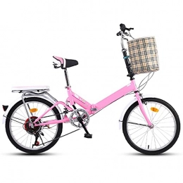 TXOTN Plegables TXOTN 16 / 20 Pulgadas Bicicleta Plegable Unisex para Adulto Bici Plegable, Amortiguador En Espiral, Marco De Acero con Alto Contenido De Carbono, Adecuado para Mujeres Adultas