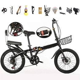 TYXTYX Plegables TYXTYX Bicicleta Plegable 20 Pulgadas de 6 velocidades Bici Plegable, Bici Plegable Folding Bike Sport, Fácil de Transportar, Unisex Adulto