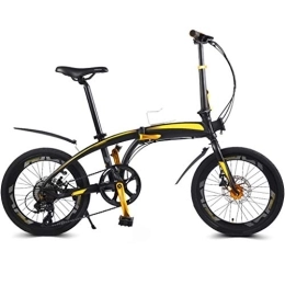 TYXTYX Bicicleta Plegable, 7 velocidades,neumáticos 20",Ligera Bicicleta Plegable Urbana para Estudiante Unisex, 2 Opciones De Color,Adulto,Unisex