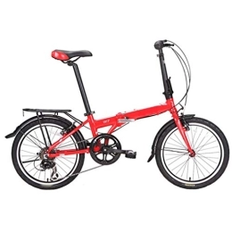 TYXTYX Bicicleta TYXTYX Bicicleta Plegable de Aluminio de 20 Pulgadas, Cambio de 6 Velocidades con Piñón Libre para Exterior, Ligera Bicicleta Plegable Urbana para Estudiante Unisex