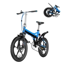 TYXTYX Bicicleta TYXTYX Bicicleta Plegable para Adulto, Cuadro Plegable, Engranajes de 7 velocidades, Cuadro de aleación, Sillin Confort, Fácil de Transportar, Unisex Adulto, Azul