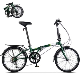 TYXTYX Bicicleta TYXTYX Bicicletas Plegables De 20 Pulgadas, Marco De Acero De Alto Carbono, Doble Suspensión Ligera Bicicleta Plegable Urbana para Estudiante Unisex, Verde