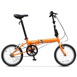 TZYY Plegables TZYY Ligero Mini Bicicleta Plegable, Velocidad nica Bicicleta Plegable para Hombres Mujeres, Compacto Porttil Adultos Bike Plegables Naranja 16in