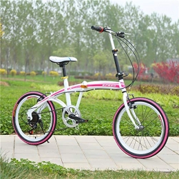 TZYY Bicicleta TZYY Mini Compacto Bicicleta De La Ciudad para Hombres Mujeres, Bicicleta Plegable para Urban Riding Desplazamientos, 20" Bicicleta Plegable Cambio De 7 Velocidades F 20in