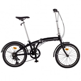 Ultrasport Shimano Revoshift Bicicleta Plegable de Aluminio de 20 Pulgadas, Cambio de 7 Velocidades con Piñón Libre para Exterior, Sin Herramientas, Fácil de Transportar, Unisex Adulto, Negro