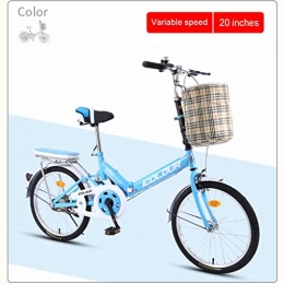 Chang Xiang Ya Shop Plegables Variable velocidad de la bicicleta los niños plegable bicicleta scooter de Trabajo Calle urbana la bici de montaña adulto arriba elástico amortiguador ( Color : Blue , Size : 20 inches )