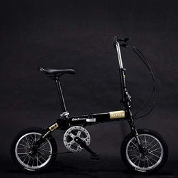 VHJ Bicicleta Plegable Ultraligera Plegable de 14 Pulgadas con Doble Freno y Velocidad, K Disco de una Velocidad