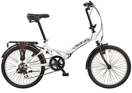 Viking Bicicleta Viking Metropolis - Bicicleta plegable de 20 pulgadas, 6 velocidades, color blanco