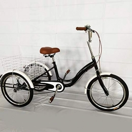 Wangkangyi Bicicleta Wangkangyi Triciclo para Adultos, Estructura de Acero al Carbono, Velocidad única, con Cesta de la Compra, Carga máxima 110 kg