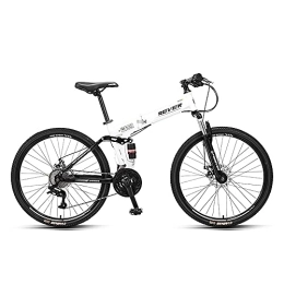 WBDZ Plegables WBDZ Bicicleta de montaña Plegable para Exteriores, Bicicleta de montaña para Adultos Ruedas de 26 Pulgadas Bicicleta de 27 velocidades Suspensión Completa MTB ​​Engranajes Frenos de Disco Dual