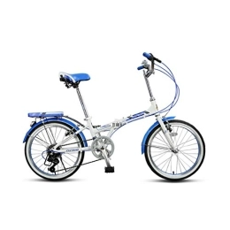 WEHOLY Plegables WEHOLY Bicicleta Plegable Bicicleta Plegable Bicicleta Adultos Hombres y Mujeres Ultraligero portátil de Velocidad Variable Bicicleta de aleación de Aluminio, Azul