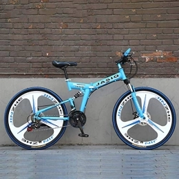 WEHOLY Plegables WEHOLY Bicicleta Plegable portátil Plegable, Bicicleta de montaña de 26 Pulgadas con Bicicleta de Velocidad Variable de 27 velocidades para Altura 120-145 cm, 3, 27 velocidades