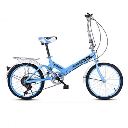 WISDOM LIFE Bicicleta Plegable para Hombres Y Mujeres Adultos AmortiguaciN De Velocidad Variable De 20 Pulgadas Bicicleta De MontaA Bicicleta Bicicleta Compacta Viajeros Urbanos Bicicleta,Blue,20in