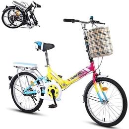 WJJ Bicicleta WJJ Bicicleta Plegable 20 Pulgadas, Bicicleta De Acero Al Carbono Ligero De 7 Velocidades Portátiles para Adultos, Bicicleta Plegable Ideal para Montar A Caballo Y Desplazamiento, C