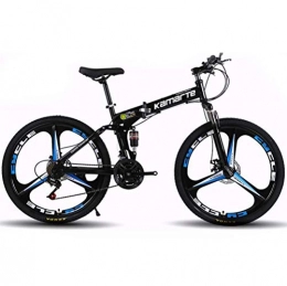 WJSW Plegables WJSW Bicicleta de montaña Marco de Acero de 24 velocidades 26 Pulgadas Ruedas Bicicleta de Carretera Plegable para Adultos (Color: Negro)