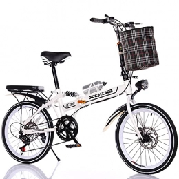 WLGQ Bicicleta WLGQ Bicicleta Plegable Bicicleta Plegable De 20 Pulgadas Bicicleta Plegable De Velocidad Variable para Hombres Y Mujeres, Adecuada para Excursiones Al Aire Libre B, 20 In (A 20 In)