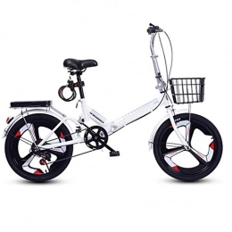 WLGQ Bicicleta WLGQ Bicicleta Plegable de 20 Pulgadas, Bicicleta Plegable, desviador de 6 velocidades con portaequipajes, Bicicleta de montaña con suspensión Completa, Bicicleta de Carreras, Bicicleta para niño