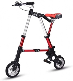 WLGQ Plegables WLGQ Mini Bicicleta Plegable Bicicleta Plegable Portátil de 8 Pulgadas Bicicleta Plegable para Estudiantes Adultos Ultraligeros para Deportes Ciclismo al Aire Libre Viajes (Color: Rojo) (Rojo)